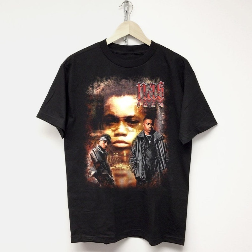 Nas Tshirt Y2K Rap Tee Hip Hop Graphic Concert Tour